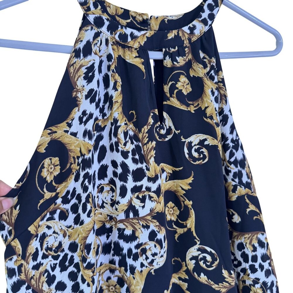 Thalia Sodi Women's Black & White Sleeveless Layered Halter Top Size S - Picture 2 of 7